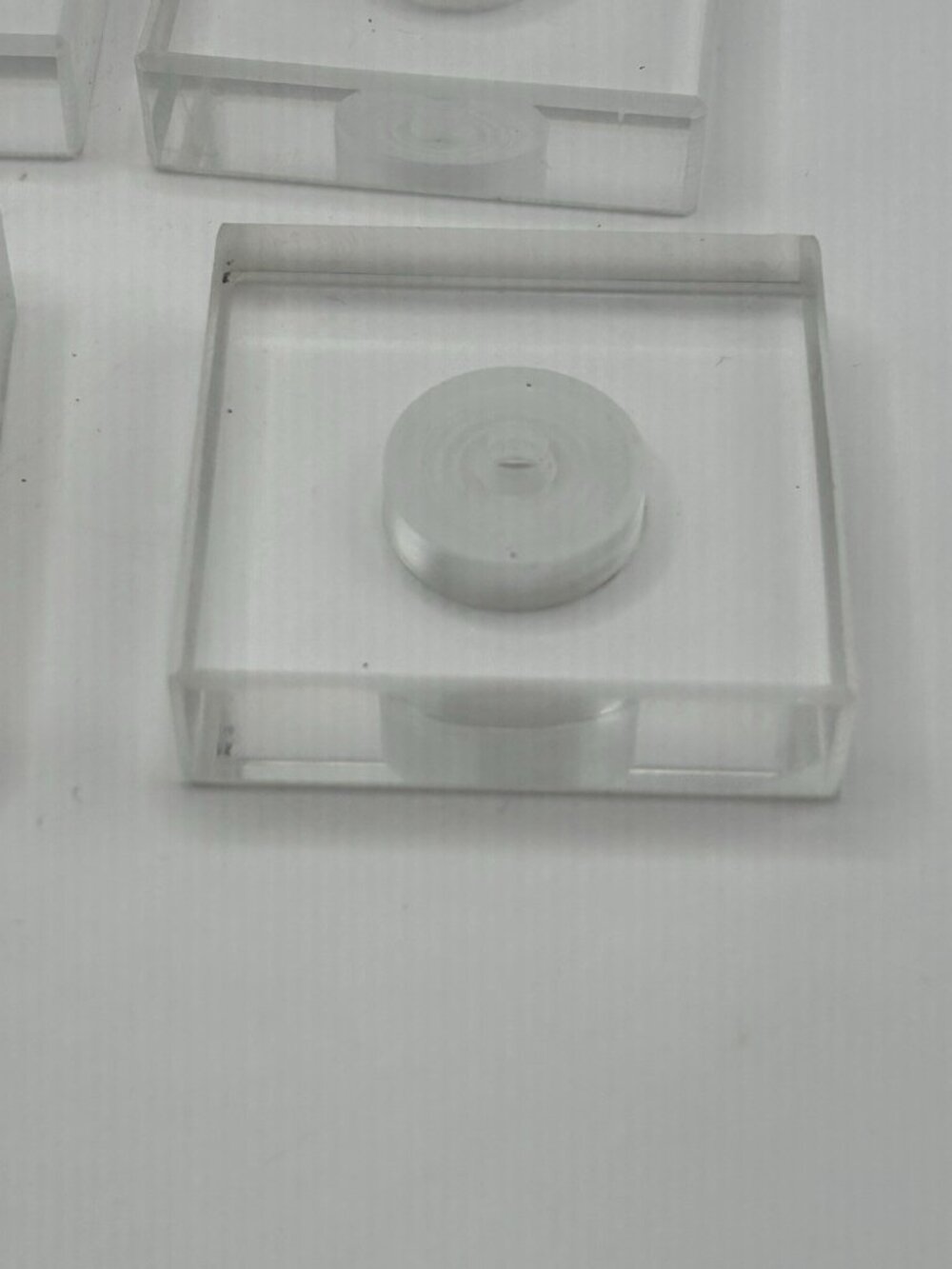 Lot of 8 Clear Acrylic Lucite Display Mount Blocks 2” Square Recessed Center - Picture 7 of 15